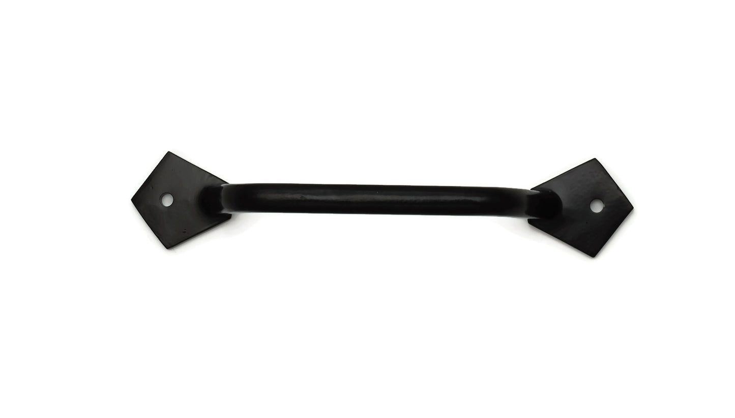Iron Grab Pull Handle for Doors - Round Black Bar - For Barns, Gates, and more