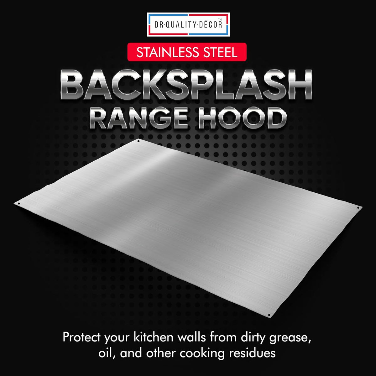 Reversible 24" x 30" Stainless Steel Stove Backsplash