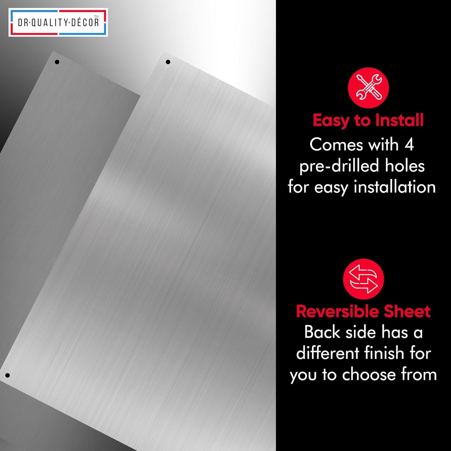 Reversible 24" x 30" Stainless Steel Stove Backsplash