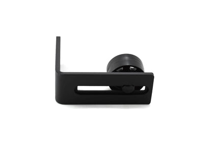 Medium Black Barn Door Bottom Floor Guide Adjustable Roller Powder Coated Hardware - Flush to Floor
