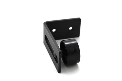 Medium Black Barn Door Bottom Floor Guide Adjustable Roller Powder Coated Hardware - Flush to Floor