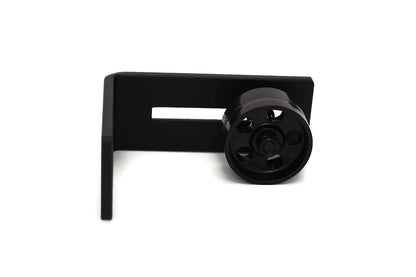 Medium Black Barn Door Bottom Floor Guide Adjustable Roller Powder Coated Hardware - Flush to Floor