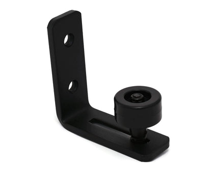Extra Small Black Barn Door Bottom Floor Guide Adjustable Roller Hardware - Flush to Floor