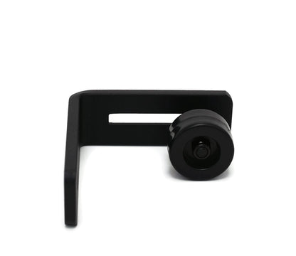 Extra Small Black Barn Door Bottom Floor Guide Adjustable Roller Hardware - Flush to Floor