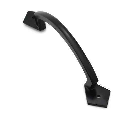 Iron Grab Pull Handle for Doors - Long Arch - Black - For Barns, Gates, and more